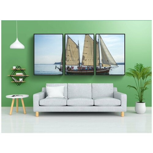 фото Набор модулных постеров для интерьера "судно, лодка, озеро гарда" 60x90 см. в тубусе, без рамки lotsprints