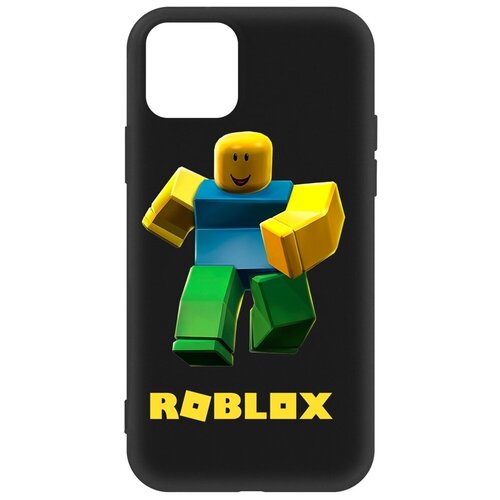 Чехол-накладка Krutoff Soft Case Roblox-Классический Нуб для Apple iPhone 12/ iPhone 12 Pro черный чехол накладка krutoff soft case roblox классический нуб для apple iphone x xs черный