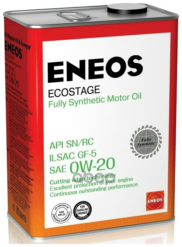 ENEOS Масло Моторное Синтетическое Ecostage Sn 0w-20 4л 8801252022022