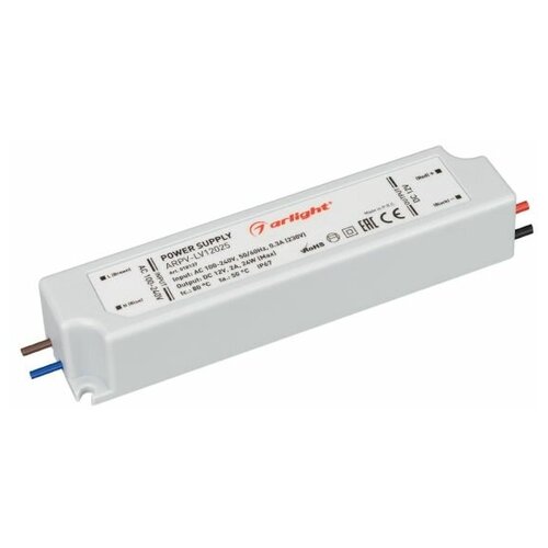 фото Arlight блок питания arpv-lv12025 (12v, 2.0a, 24w) (arlight, ip67 пластик) 018137