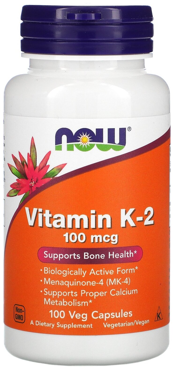 Капсулы NOW Vitamin K-2 100 мкг, 100 шт.