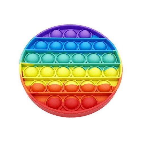 Тренажер антистресс PALMEXX Pop-it, круглый, 28 ячеек, с щелчком, разноцветный