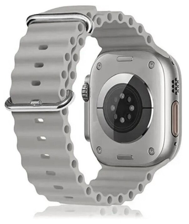 Силиконовый ребристый ремешок "Prime Watchband" для Apple Watch 42/44/45/49 mm S/M серый