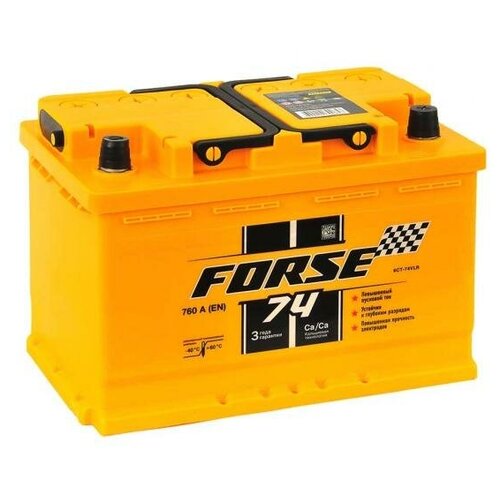 фото Аккумулятор forse vlr, 74 а/ч, 760 а (обратная полярность ) низкий