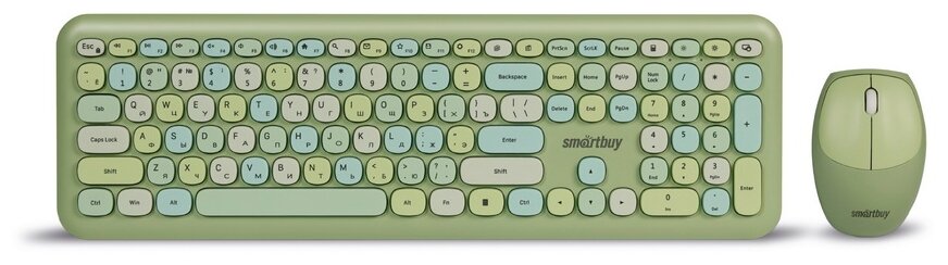 Комплект клавиатура+мышь мультимедийный Smartbuy 666395 зеленый (SBC-666395AG-G)