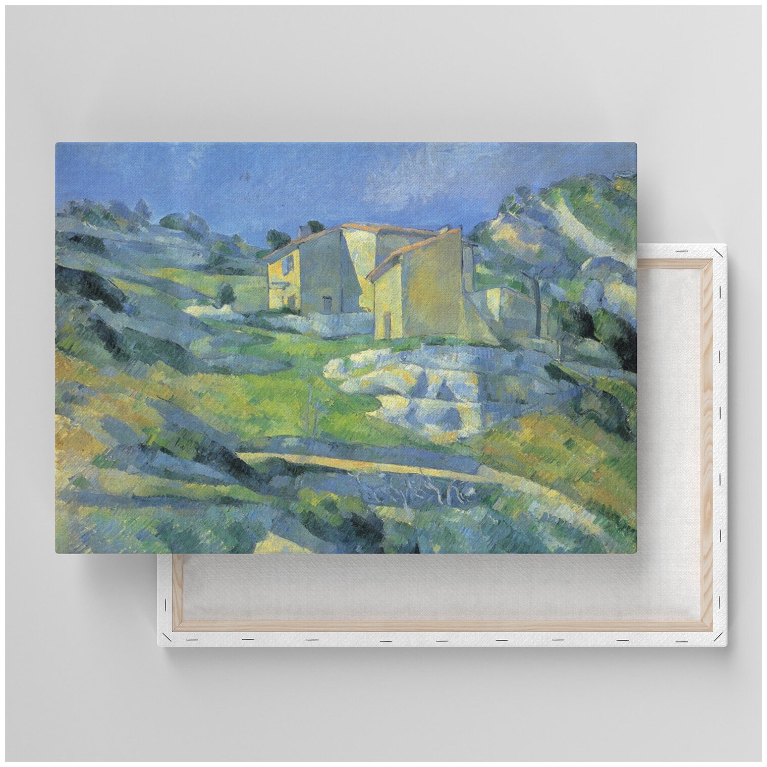 Картина на холсте с подрамником / Cezanne Paul / Сезанн Поль - Дома в Провансе. Дома близ Эстаки