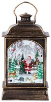 Новогодний" фонарь- "Дед Мороз с подарками у ёлочки", 2 режима, USB, 3*АА, 10*6*18 см