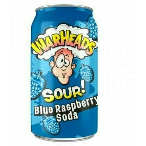 WarHeads Sour Blue Raspberry Soda напиток газированный США - 0,355 л.