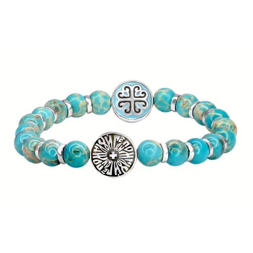 Четки София православные, серебро, варисцит, эмаль, Византийский крест 803