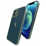 Чехол защитный противоударный для iPhone 12 X-ONE DropGuard Case зелено-матового оттенка с полупрозрачной задней панелью, и сапфирового стекла - изображение