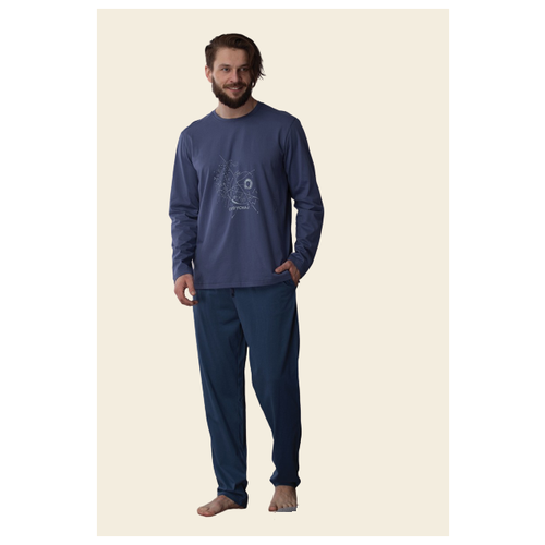 Пижама мужская со штанами Key MNS 744 B21, Синий, XXL(54-56)