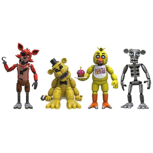 Набор фигурок Five Nights at Freddy's: Foxy, Gold Freddy, Chica, Endoskeleton Freddy (8см)