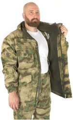Камуфляжный костюм ГОРКА-8 стиль милитари (размер 48-50, рост 170-176), демисезонный из ткани рип-стоп на флисе, В расцветке зелёный МОХ,