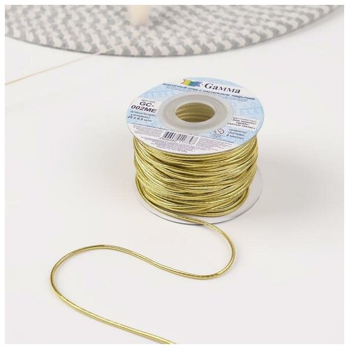 фото Резинка шляпная, 2 мм, 25 ± 0,5 м, цвет золотой newstory