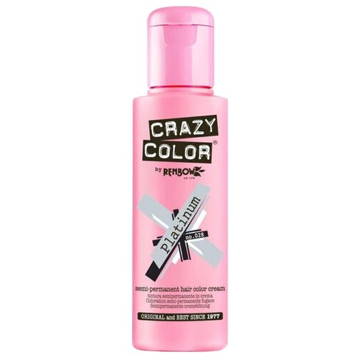 Crazy Color Краситель прямого действия Semi-Permanent Hair Color Cream, 28 platinum, 100 мл