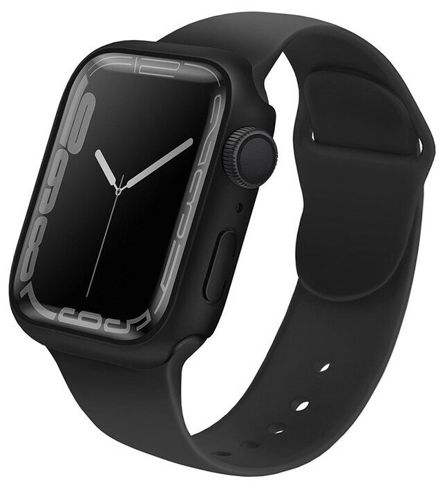 Чехол со стеклом Uniq Legion 9H Curved glass для Apple Watch 7 41 мм черный