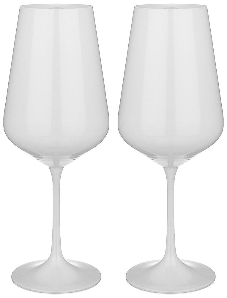 Набор бокалов для вина из белого стекла 450мл 2шт