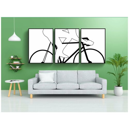 фото Набор модулных постеров для интерьера "гоночных велосипедов, гоночный велосипед, цикл гонки" 60x90 см. в тубусе, без рамки lotsprints