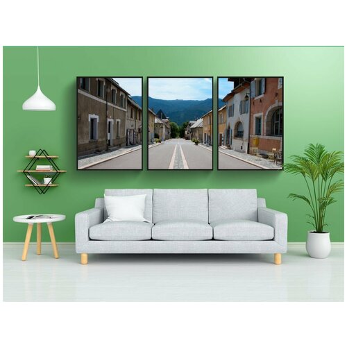 фото Набор модулных постеров для интерьера "улица, перспектива, точка схода" 60x90 см. в тубусе, без рамки lotsprints