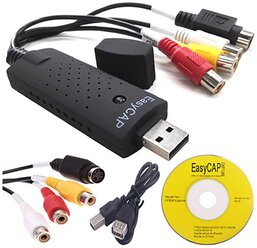 Оцифровщик видеокассет Easy CAP USB 2.0 для ОС Win 2000, XP7/8/10/Vista, MAC
