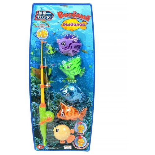 Игровой набор Магнитная рыбалка / игрушки для ванной на магните на батарейках / удочка для рыбалки, рыбки 5 шт