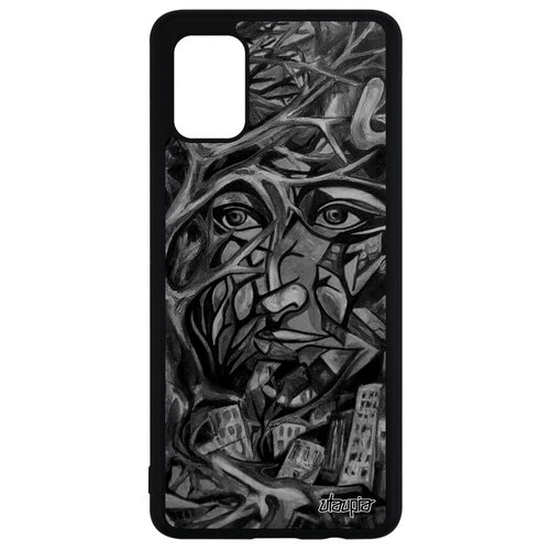 фото Противоударный чехол на смартфон // galaxy a51 // "взгляд" стиль абстракция, utaupia, серый