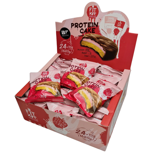 Fit Kit, Protein Cake, упаковка 24шт по 70г (ромовая баба)