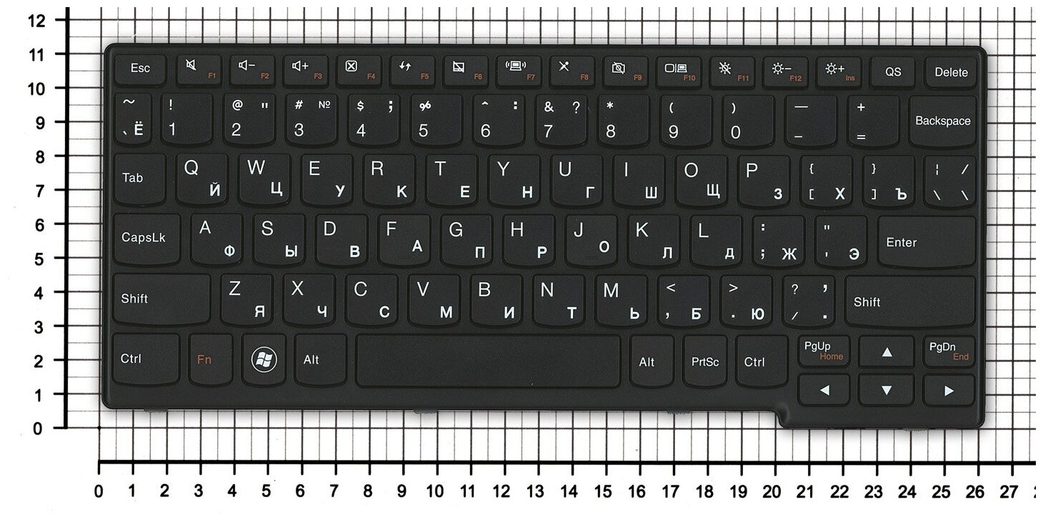 Клавиатура для ноутбука Lenovo MP-11G2 черная с рамкой