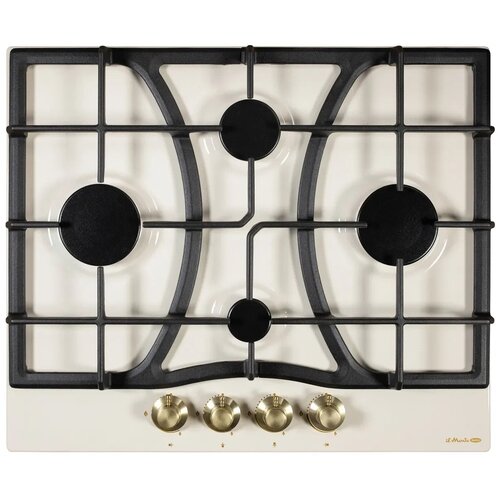 Встраиваемая варочная поверхность газовая il Monte BH-651E NSD IVORY RUSTICO Газ - контроль Электроподжиг Чугунные решетки Ширина 60 см 1505500₽