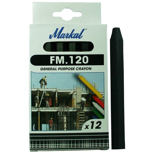 Универсальный восковой мелок Markal FM.120, черный, 12 шт.
