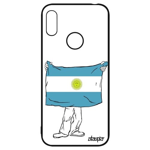 фото Простой чехол для мобильного // huawei y6 2019 // "флаг аргентины с руками" государственный дизайн, utaupia, белый