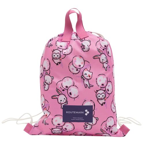 фото Рюкзак-мешок ox420 «белое и пушистое в розовом» с паттерном студии артемия лебедева routemark