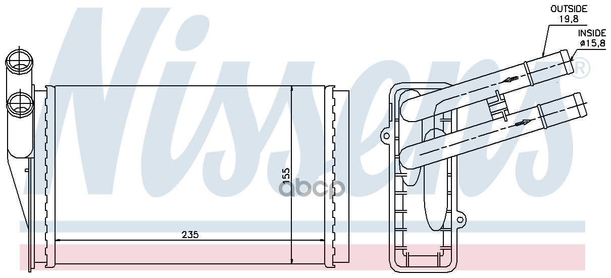 Радиатор печки audi 80 (86 ) nissens арт. 70221 - NISSENS арт. 70221