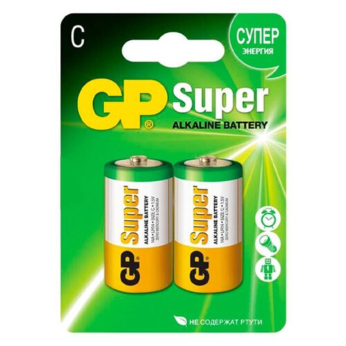 Батарейка GP Super LR14 C Alkaline 1.5V (2шт в блистере)