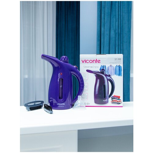 Viconte / Ручной отпариватель для одежды /цвет фиолетовый