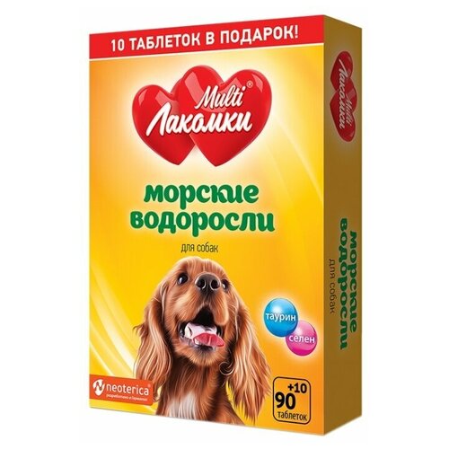MultiЛакомки витаминное лакомство для взрослых собак всех пород, для иммунитета и пищеварения 100 таб