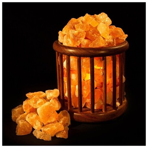 фото Солевая лампа абажур корзина 3-4 кг salt lamp