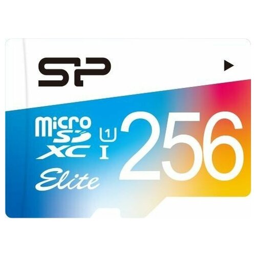 Флеш карта microSD 256GB Silicon Power Elite microSDHC Class 10 UHS-I (SD адаптер) Colorful карта памяти 128gb silicon power microsd class 10 superior sp128gbstxda2v20sp с адаптером sd