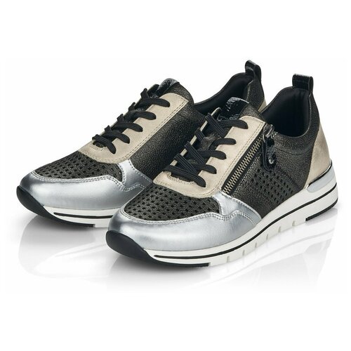 фото Кроссовки remonte, летние, натуральная замша, размер 38, черный