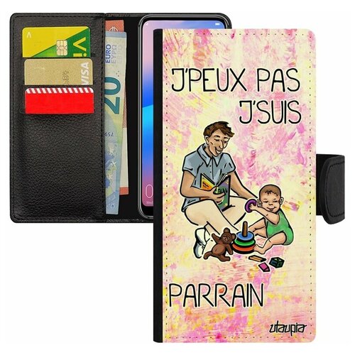 фото Чехол-книжка на телефон xiaomi redmi 6a, "не могу - стал крестным!" юмор карикатура utaupia