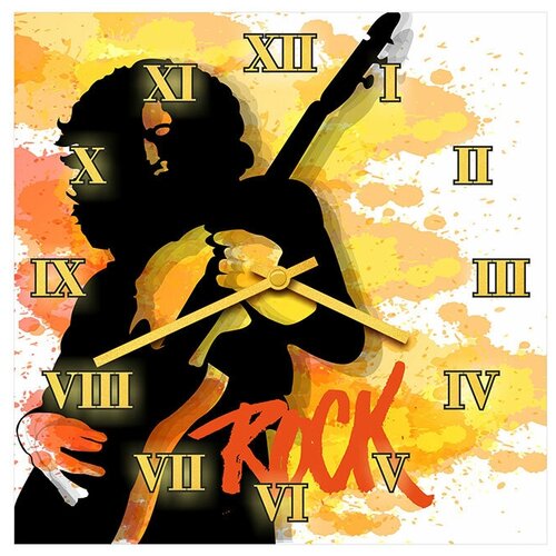 фото Svs настенные часы svs 3001581 рок с гитарой