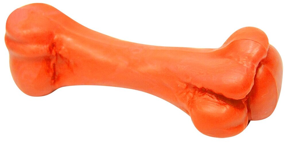 Зооник Игрушка для собак "Кость литая средняя" 15,8см (пластикат), оранжевая - фотография № 2