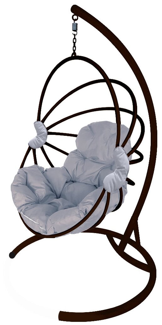 Подвесное кресло M-Group веер, разборный коричневый, серая подушка - фотография № 16