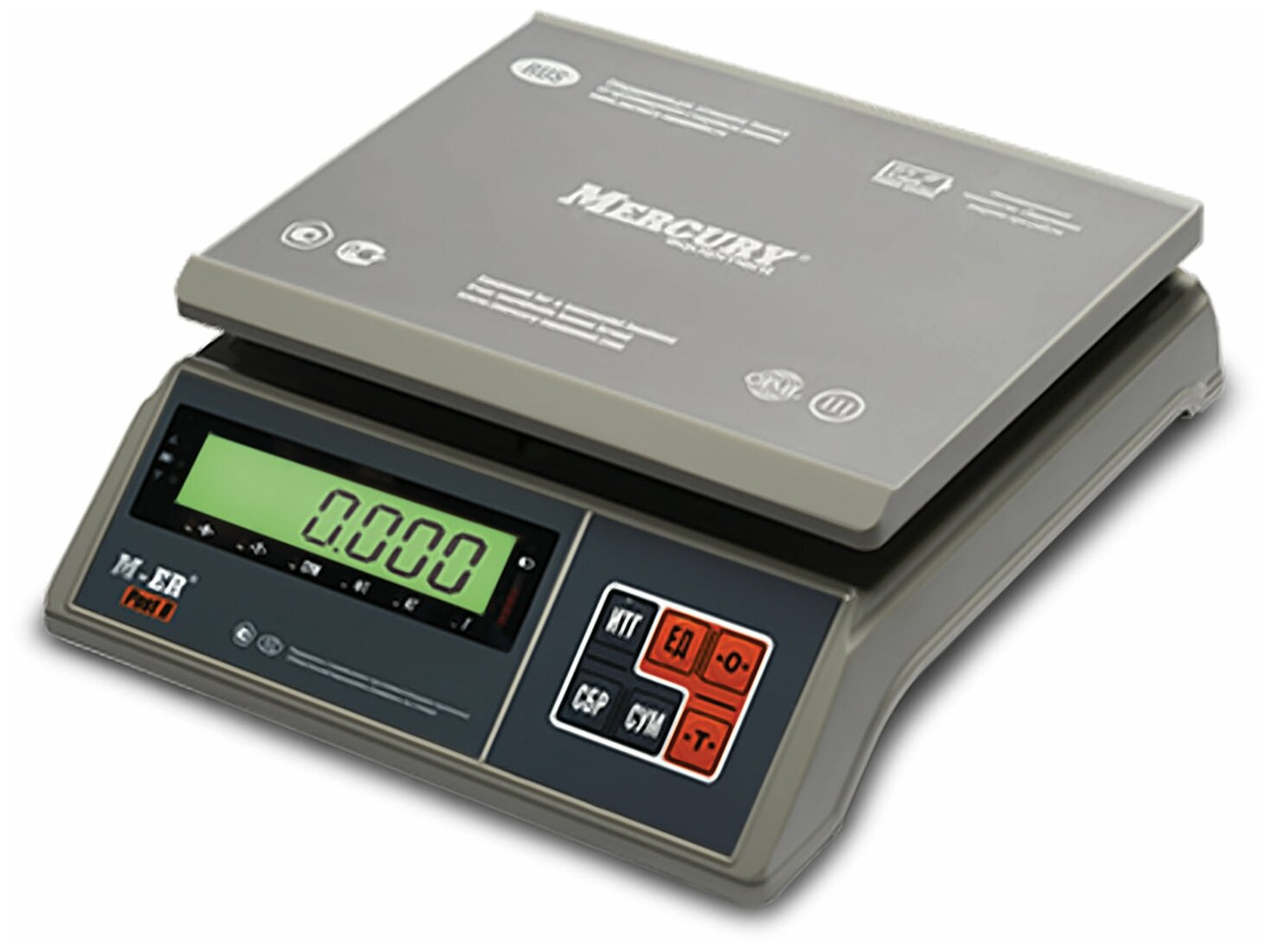 Весы фасовочные MERCURY M-ER 326AFU-15.1, LCD (0,04-15 кг), дискретность 5 г, платформа 255x205 мм, 326AFU-15.