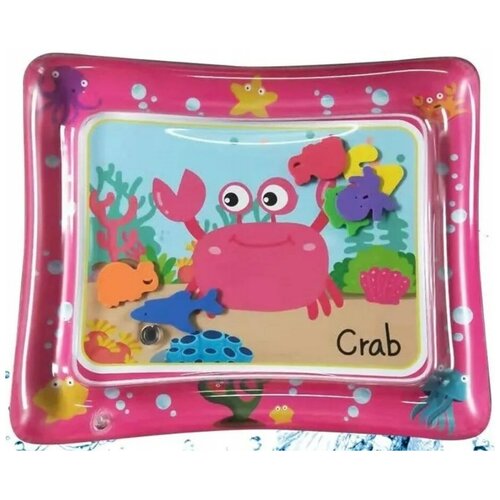 фото Водный коврик детский игровой elefantino / надувной развивающий коврик для малышей / коврик для ползания детский, 60х50см, розовый