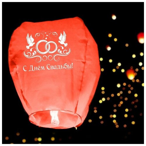 Фонарик желаний «С днём свадьбы!» фонарик желаний с днём свадьбы форма купол цвет красный