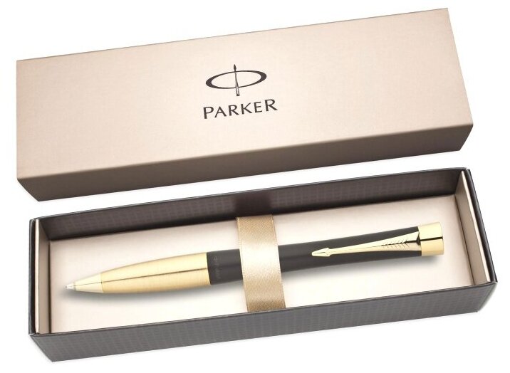 ручка шариковая Parker "Urban Muted Black GT", 0,7 мм, синяя, корпус чёрный/золото - фото №8