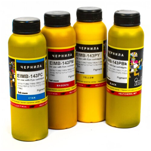 чернила для epson t0634 0734 70мл yellow pigment eim 100c ink mate Чернила (краска) Ink-mate для Epson Stylus CX4300 CX7300 TX119 TX200 TX419 TX410 CX3700 TX106 WF-7515 TX400 S22 и других DuraBrite принтеров 100x4