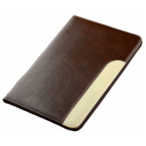 фото Чехол бизнес класса mypads для ipad pro 12.9 2017 / ipad pro 12.9 2015 с визитницей из качественной импортной кожи темно-коричневый с полосой