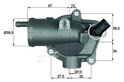 Термостат интегрированный MAHLE TI2792 | цена за 1 шт